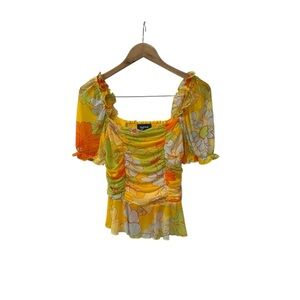 NWT Modcloth Mesh Summer Escape Top Honolulu Floral M